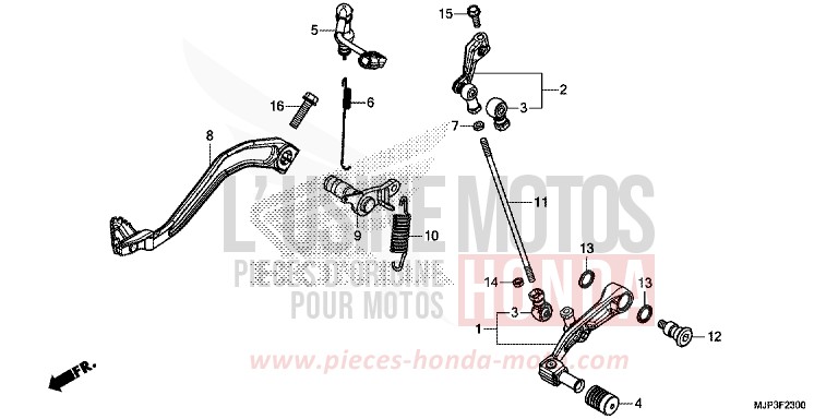 PEDAL von Africa Twin CANDY PROMINENCE RED (R342) von 2017